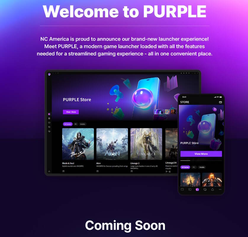 NCSOFT America announced the introduction of the Purple launcher in